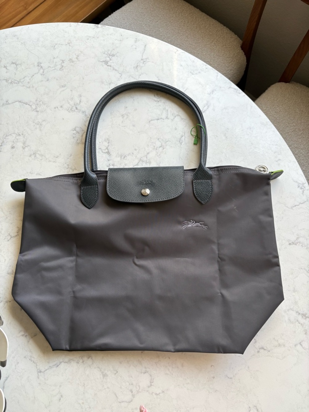 Longchamp Grey Tote Bag with Top Handle - Picture 2 of 10